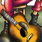 Caricatura de Bob Dylan