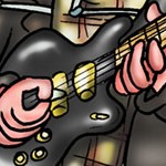 Caricatura de Neil Young