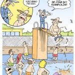 Urinando na piscina