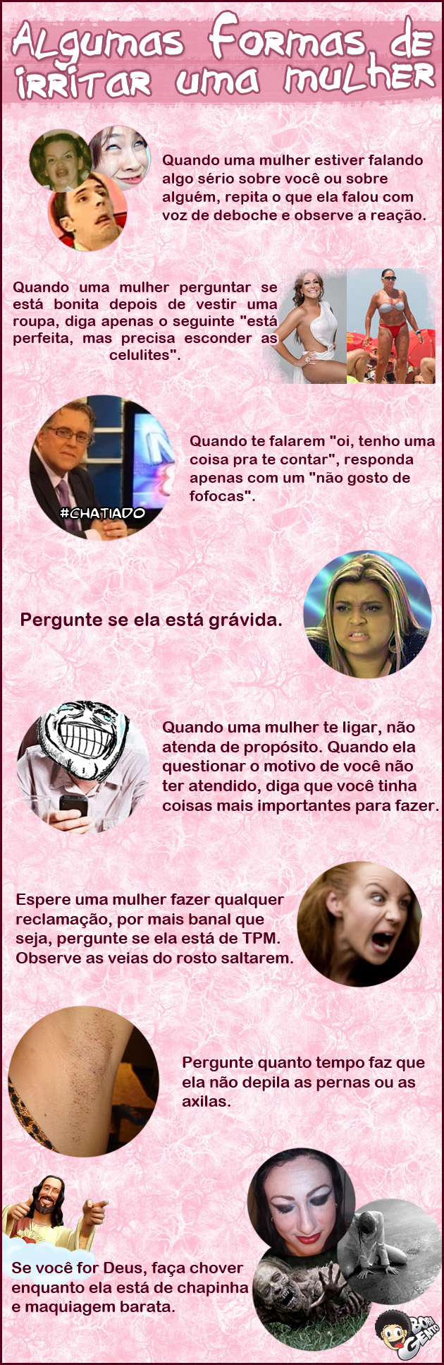 Algumas formas de irritar profundamente as mulheres