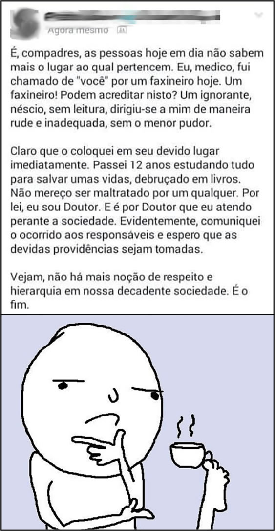 Quando uma pessoa passa atestado de imbecil no facebook