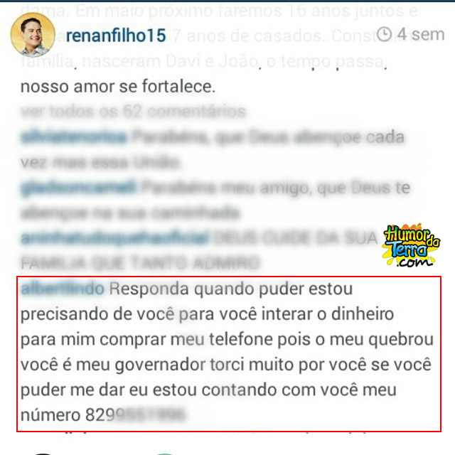 recado para o governador renan filho