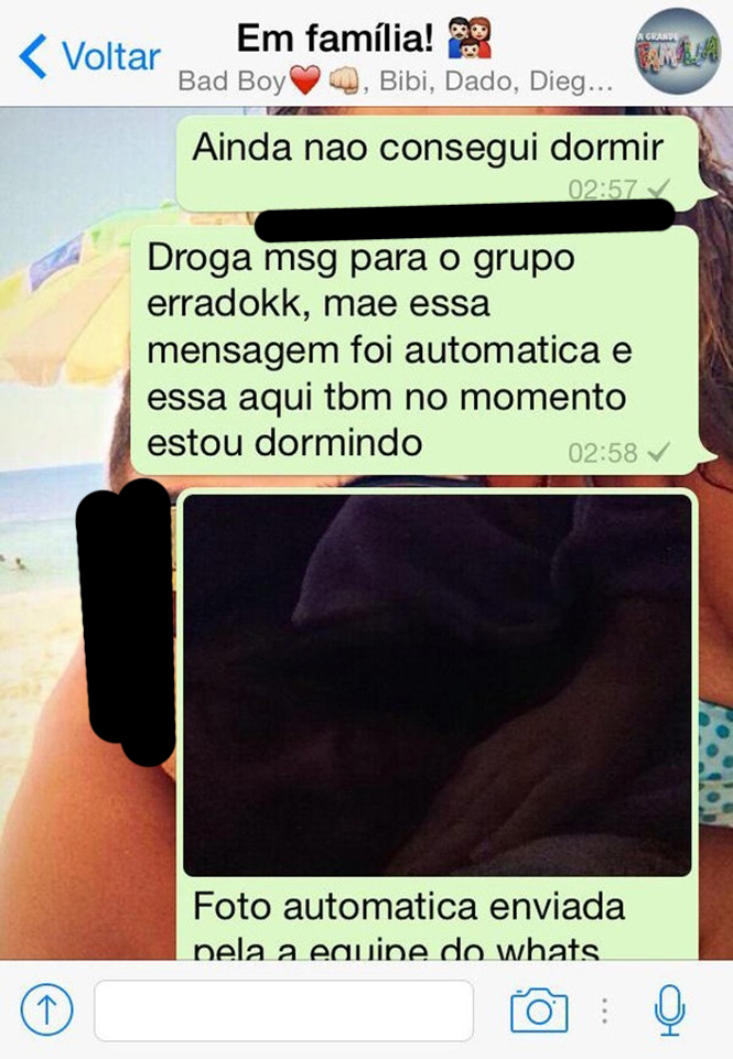 pessoas que enviaram mensagens para o grupo errado do Whatsapp 9