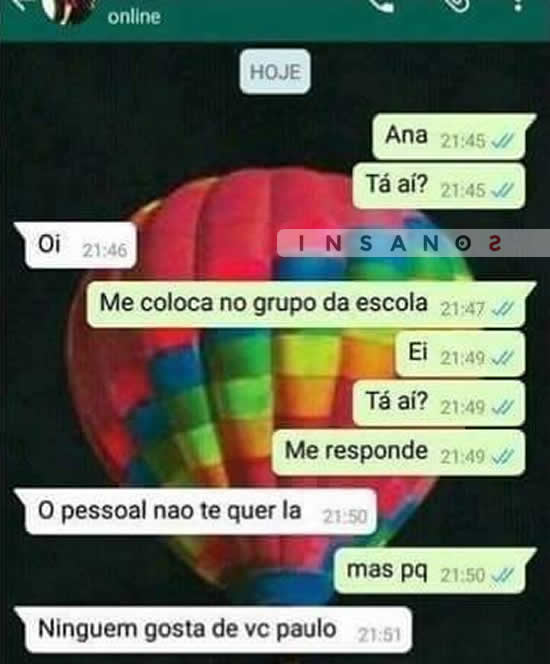 discussão no grupo do whatsapp 