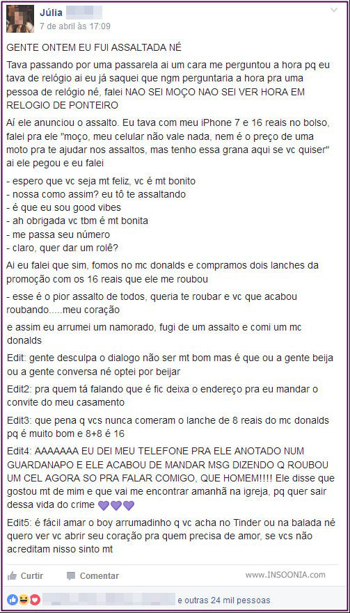 Tentativa frustrada de assalto tem um final surpreendente