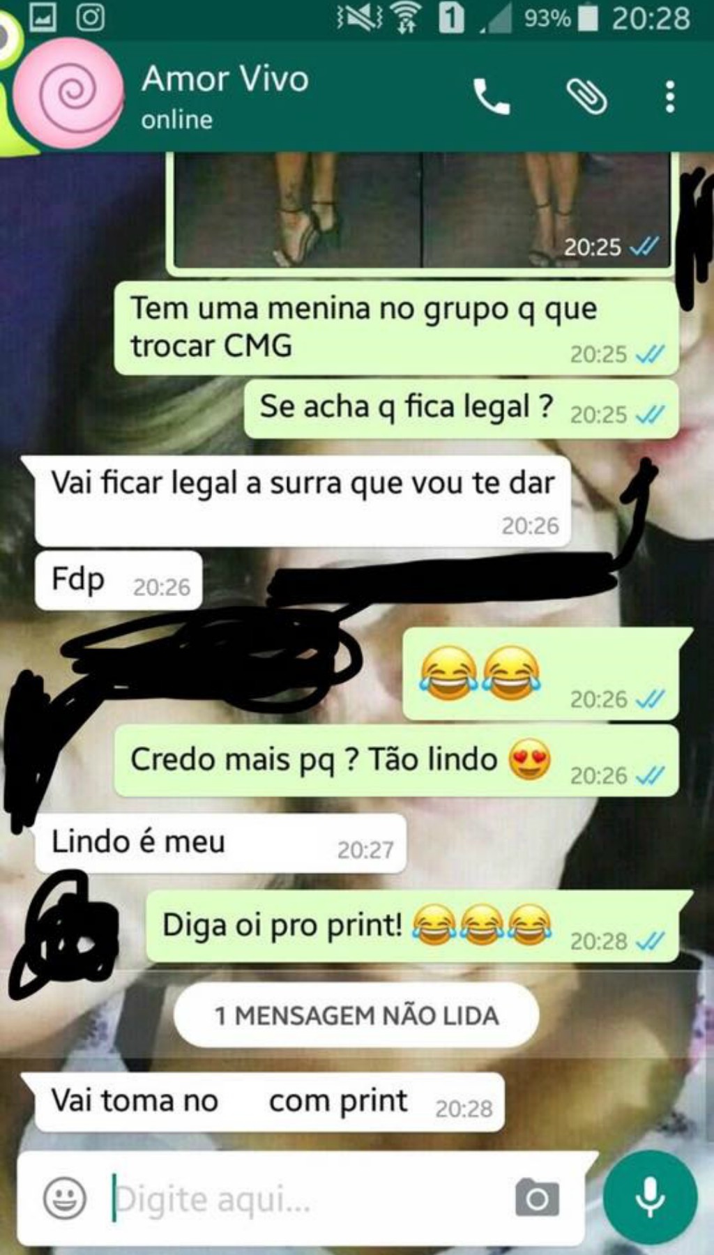 print polêmico sobre o teste do vestido de Aline Riscado