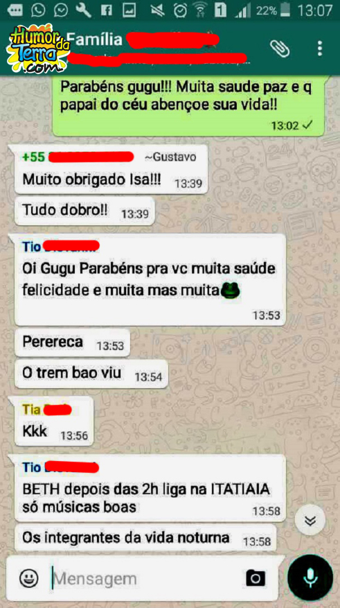 print de whatsapp grupo de família