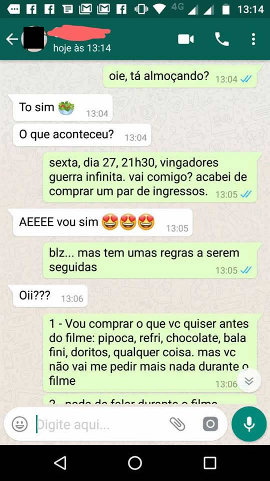 print de whatsapp com regras de convivência