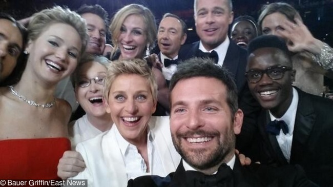imagens históricas Selfie de Ellen DeGeneres