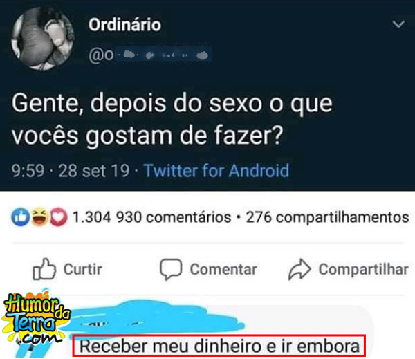 O que as pessoas gostam de fazer depois do sexo