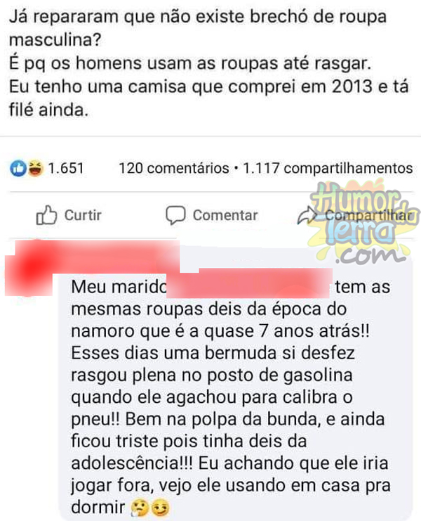 a razão de não existir brechó masculino