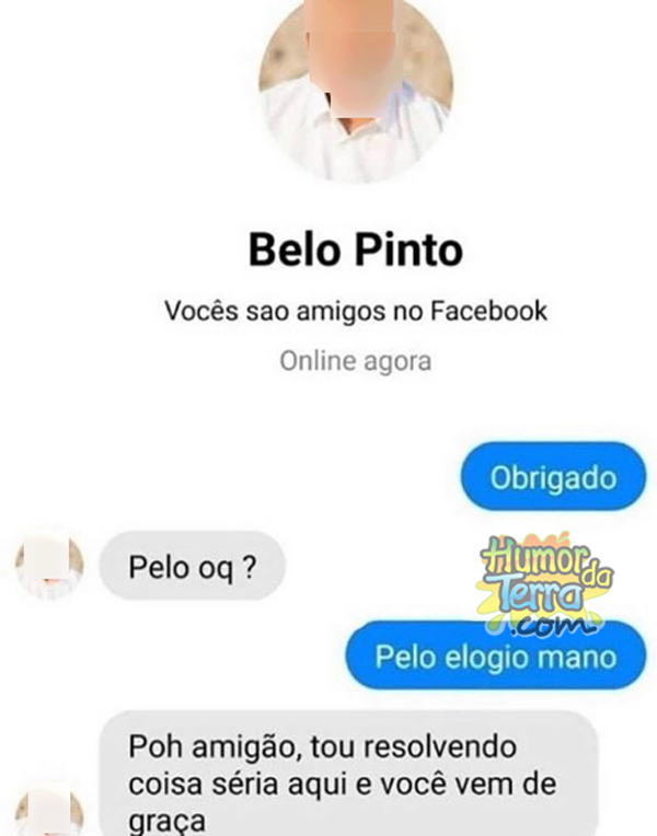 chat de facebook mostrando alguém trollando alguém por que se chama belo pinto