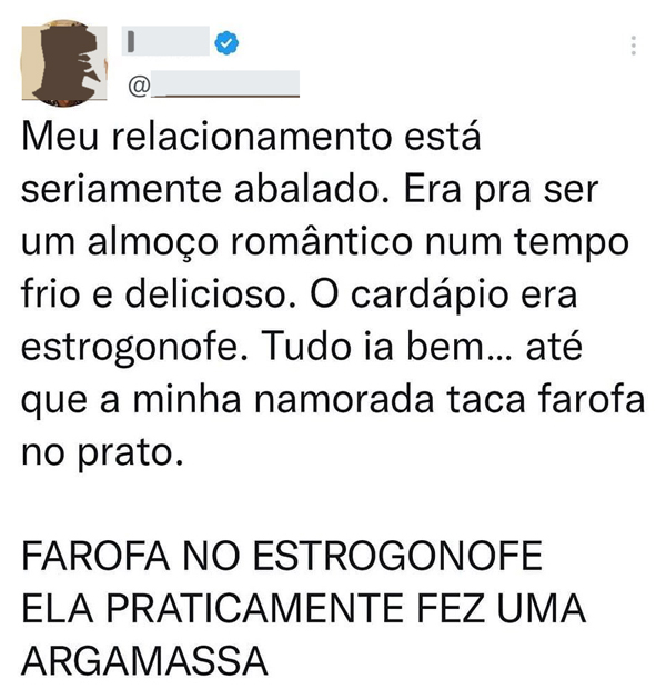 Tinha tudo pra ser um almoço romântico